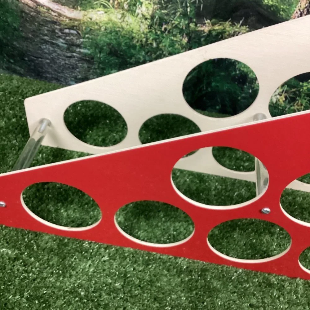 Vintage Wine Rack Red Mid Century Atomic